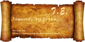 Temesváry Erika névjegykártya